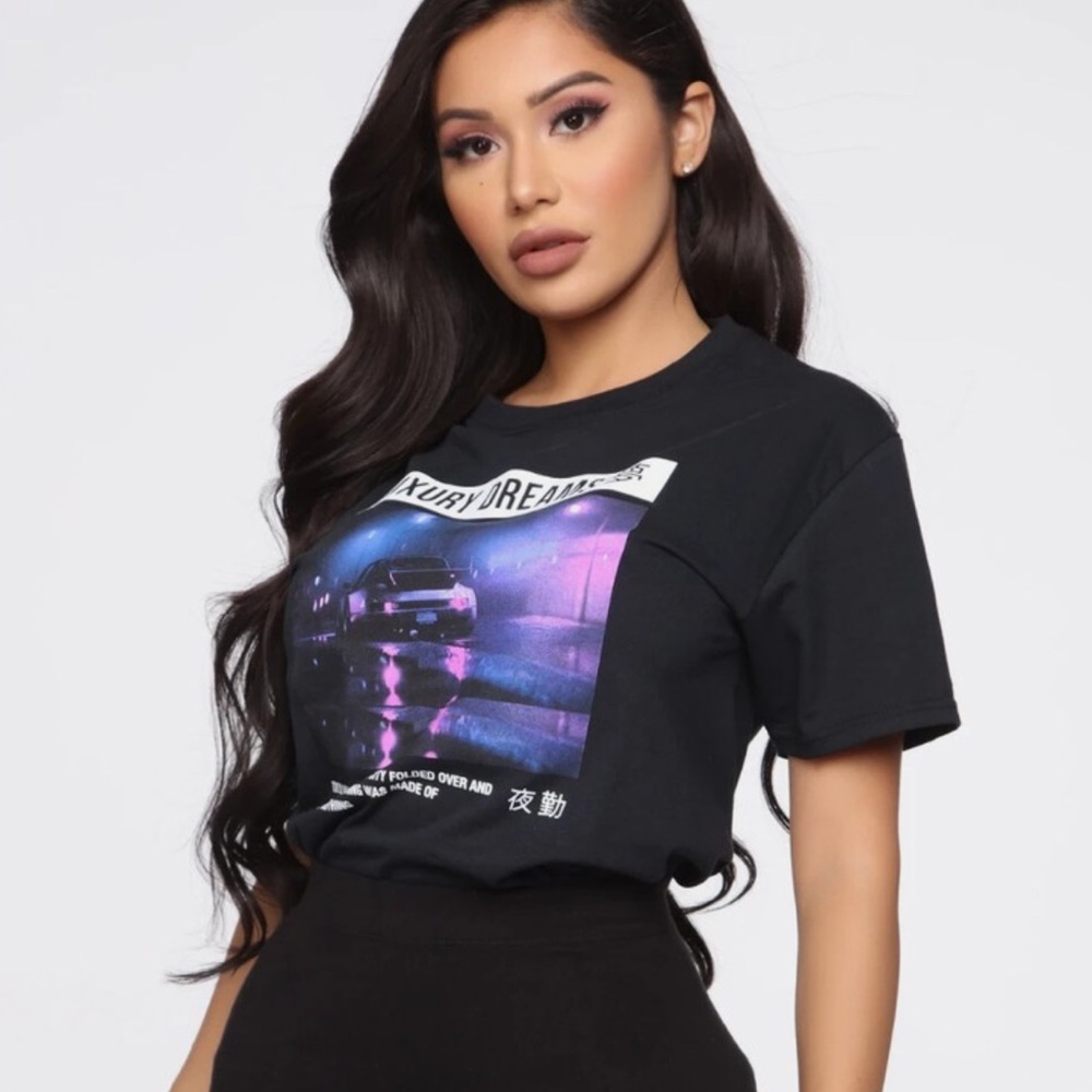 Fashion Nova Luxury Dreams Black Tee